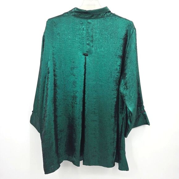 Ali Miles Shimmer Button Up Down Tunic Shirt Womens Size Large Art To Wear Artsy - Picture 3 of 8